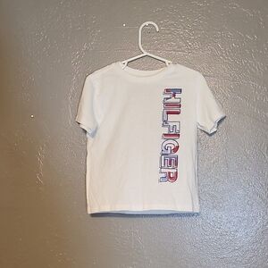 Tommy Hilfiger White Short Sleeve Tee Kids Unisex Size 4 EUC